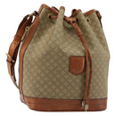 CELINE Macadam Canvas Shoulder Bag PVC Beige Gold Auth ti3982-1