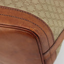 CELINE Macadam Canvas Shoulder Bag PVC Beige Gold Auth ti3982-10