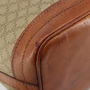 CELINE Macadam Canvas Shoulder Bag PVC Beige Gold Auth ti3982-13