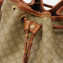 CELINE Macadam Canvas Shoulder Bag PVC Beige Gold Auth ti3982-14