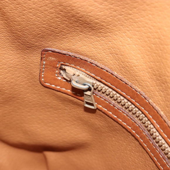 CELINE Macadam Canvas Shoulder Bag PVC Beige Gold Auth ti3982