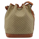 CELINE Macadam Canvas Shoulder Bag PVC Beige Gold Auth ti3982-3