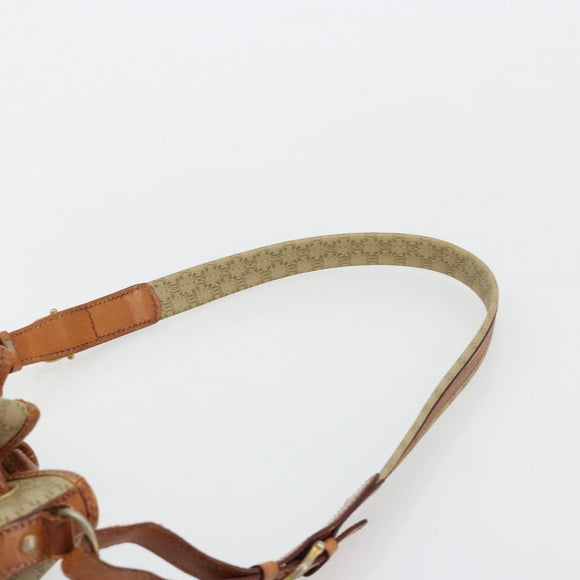 CELINE Macadam Canvas Shoulder Bag PVC Beige Gold Auth ti3982