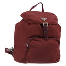 PRADA Backpack Nylon Red Silver Auth ti3983A-1