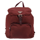 PRADA Backpack Nylon Red Silver Auth ti3983A-13