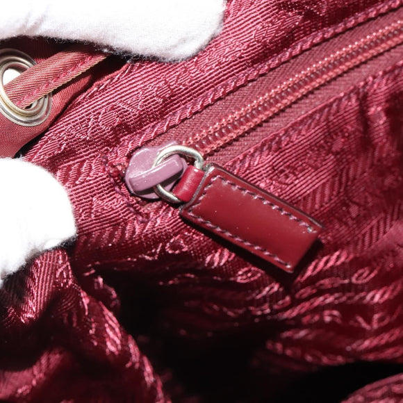 PRADA Backpack Nylon Red Silver Auth ti3983A