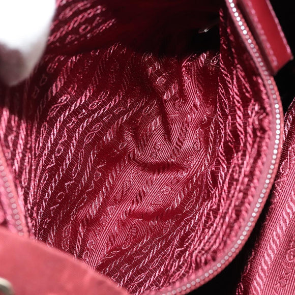 PRADA Backpack Nylon Red Silver Auth ti3983A