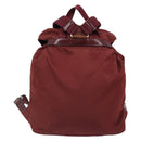 PRADA Backpack Nylon Red Silver Auth ti3983A-2