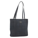 BURBERRY Nova Check Tote Bag PVC Navy Silver Auth ti3984-1