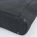 BURBERRY Nova Check Tote Bag PVC Navy Silver Auth ti3984-10