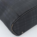 BURBERRY Nova Check Tote Bag PVC Navy Silver Auth ti3984-11