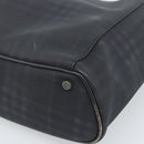 BURBERRY Nova Check Tote Bag PVC Navy Silver Auth ti3984-12
