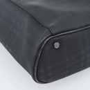 BURBERRY Nova Check Tote Bag PVC Navy Silver Auth ti3984-13