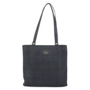 BURBERRY Nova Check Tote Bag PVC Navy Silver Auth ti3984-2