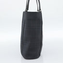 BURBERRY Nova Check Tote Bag PVC Navy Silver Auth ti3984-5