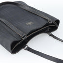 BURBERRY Nova Check Tote Bag PVC Navy Silver Auth ti3984-6