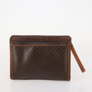 CELINE Macadam Canvas Clutch Bag PVC Leather 2 Set Brown Auth ti3985-11