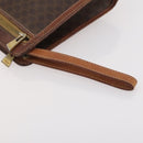 CELINE Macadam Canvas Clutch Bag PVC Leather 2 Set Brown Auth ti3985-14