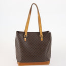 CELINE Macadam Canvas Clutch Bag PVC Leather 2 Set Brown Auth ti3985-3