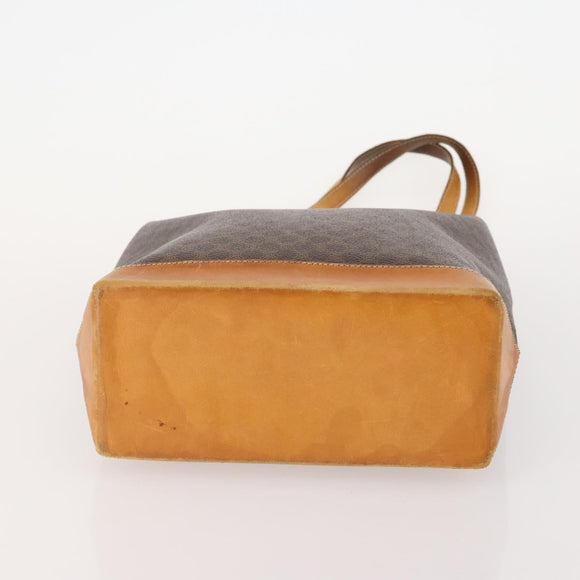 CELINE Macadam Canvas Clutch Bag PVC Leather 2 Set Brown Auth ti3985