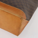 CELINE Macadam Canvas Clutch Bag PVC Leather 2 Set Brown Auth ti3985-8