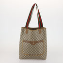 GUCCI GG Supreme Web Sherry Line Tote Bag PVC 2 Set Beige Auth ti3987-10