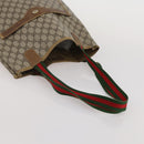 GUCCI GG Supreme Web Sherry Line Tote Bag PVC 2 Set Beige Auth ti3987-13