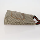 GUCCI GG Supreme Web Sherry Line Tote Bag PVC 2 Set Beige Auth ti3987-4