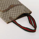 GUCCI GG Supreme Web Sherry Line Tote Bag PVC 2 Set Beige Auth ti3987-5