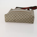 GUCCI GG Supreme Web Sherry Line Tote Bag PVC 2 Set Beige Auth ti3987-7