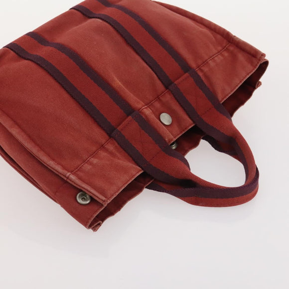 HERMES Fourre Tout Hand Bag Cotton 5 Set Red Gray Black Auth ti3989