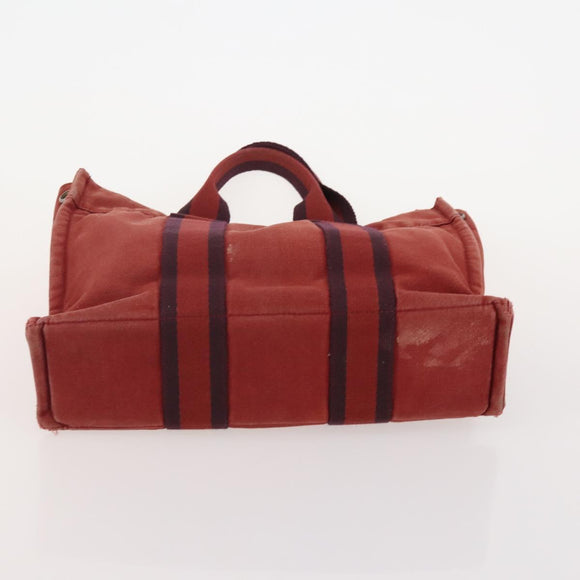 HERMES Fourre Tout Hand Bag Cotton 5 Set Red Gray Black Auth ti3989