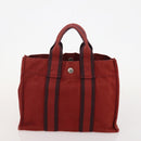 HERMES Fourre Tout Hand Bag Cotton 5 Set Red Gray Black Auth ti3989-22