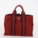 HERMES Fourre Tout Hand Bag Cotton 5 Set Red Gray Black Auth ti3989-23