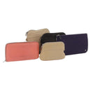HERMES Pouch Canvas Leather 5 Set Beige Pink Purple Auth ti3991-1