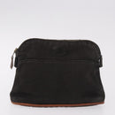 HERMES Pouch Canvas Leather 5 Set Beige Pink Purple Auth ti3991-15