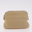 HERMES Pouch Canvas Leather 5 Set Beige Pink Purple Auth ti3991-22