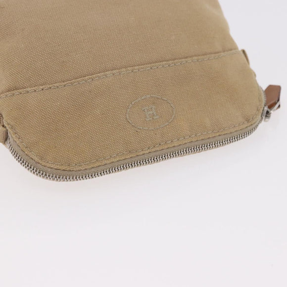 HERMES Pouch Canvas Leather 5 Set Beige Pink Purple Auth ti3991