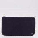 HERMES Pouch Canvas Leather 5 Set Beige Pink Purple Auth ti3991-28