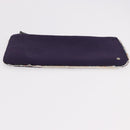 HERMES Pouch Canvas Leather 5 Set Beige Pink Purple Auth ti3991-32