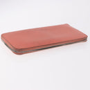 HERMES Pouch Canvas Leather 5 Set Beige Pink Purple Auth ti3991-5