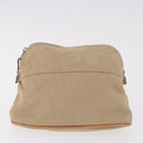 HERMES Pouch Canvas Leather 5 Set Beige Pink Purple Auth ti3991-9