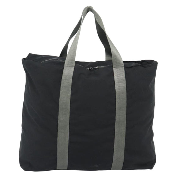 PRADA Sports Line Tote Bag Nylon Black Silver Auth ti3994