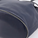 Christian Dior Purse Shoulder Bag Leather Navy Gold Tone Auth ti3995-9