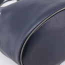 Christian Dior Purse Shoulder Bag Leather Navy Gold Tone Auth ti3995-14