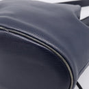 Christian Dior Purse Shoulder Bag Leather Navy Gold Tone Auth ti3995-15