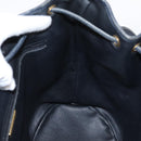 Christian Dior Purse Shoulder Bag Leather Navy Gold Tone Auth ti3995-17