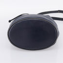 Christian Dior Purse Shoulder Bag Leather Navy Gold Tone Auth ti3995-5