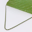CHANEL Matelasse Shoulder Bag Patent Green Silver CC Auth ti3998A-9