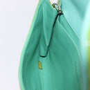 CHANEL Matelasse Shoulder Bag Patent Green Silver CC Auth ti3998A-27